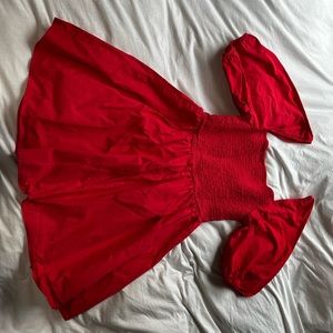 Red summer dress from boohoo